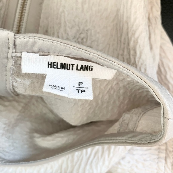 Helmut Lang Textured Silk High-Low Top with Leather Trim size P - Picture 7 of 10